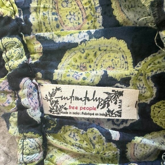 Free People Intimately Bodysuit Sundown Paisley Long Sleeve Green Blue Oversized - Picture 6 of 14